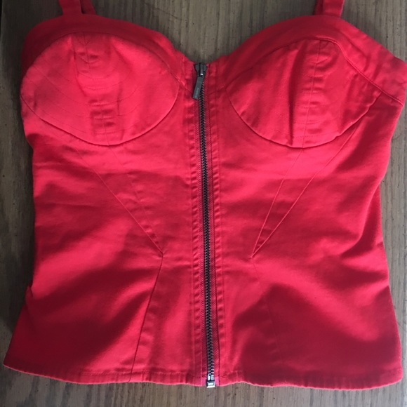 bebe Tops - Bebe Red Bustier Crop